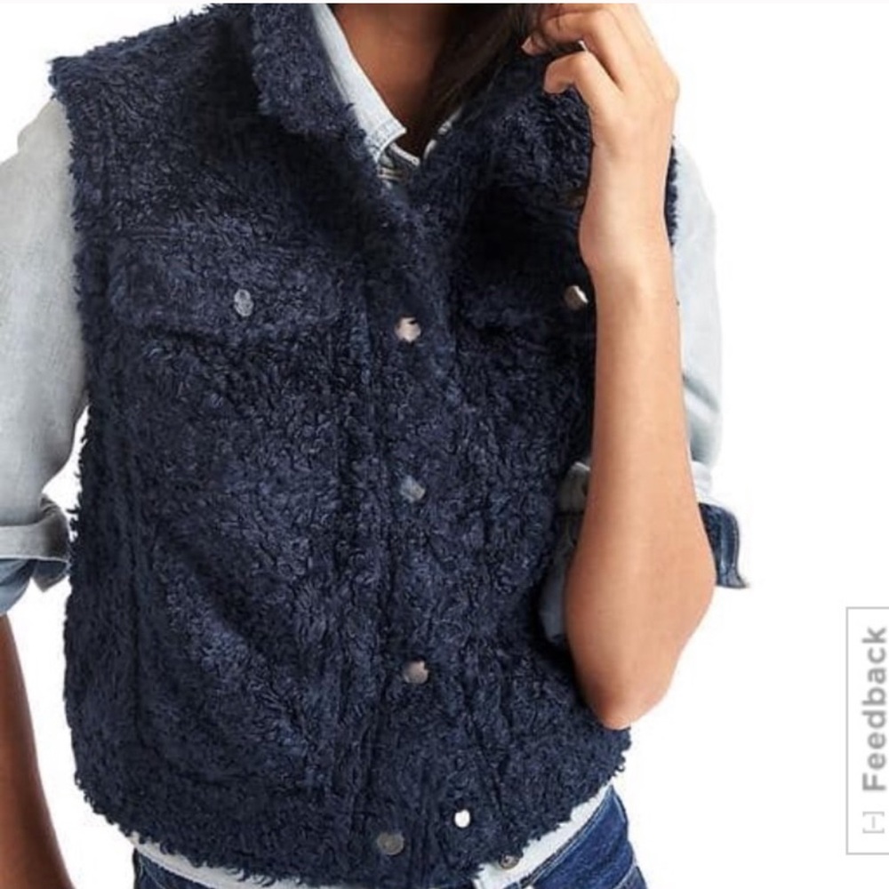 Gap Navy Sherpa Vest